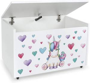 Coffre à jouets XXL Licorne Bois manufacturé - 40 x 46 x 71 cm