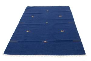 Kelim Modern - 180x120cm Blau - Naturfaser - 120 x 1 x 180 cm