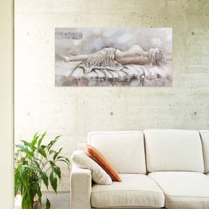 Acrylbild handgemalt Ohne Dich Beige - Massivholz - Textil - 120 x 60 x 4 cm