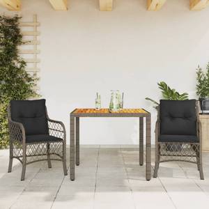 Bistro-Set-k108 ( 3-tlg ) Grau - Massivholz - Höhe: 1 cm