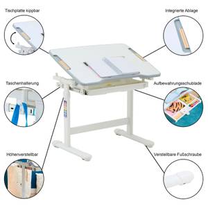 Kinderschreibtischset TUTTO Weiß - Holzwerkstoff - 65 x 54 x 47 cm
