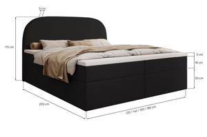 Boxspringbett ZEN mit Bettkasten Schwarz - Breite: 180 cm - H2