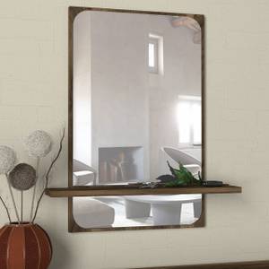 Spiegel Ekol Walnuss mit Ablage Braun - Holzwerkstoff - 45 x 72 x 12 cm