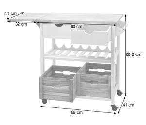 Servierwagen G35 Buche Dekor - Weiß