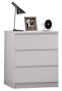 Nachttisch Breido XL Weiß - Holz teilmassiv - 55 x 65 x 40 cm