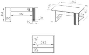 Couchtisch ADAGIO Weiß - Holzwerkstoff - 109 x 48 x 60 cm