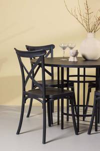 Essgruppe Copenhagen 20 (5-teilig) Schwarz - Massivholz - 115 x 74 x 115 cm