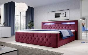 Boxspringbett Gloria Rot - Breite: 160 cm - H3