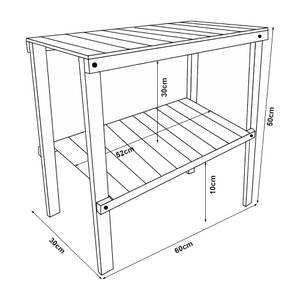 Standregal Kinnula Hellgelb - 60 x 50 x 30 cm