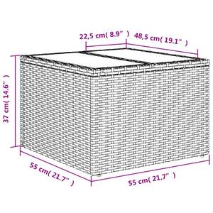 Gartensitzgruppe K6985(9-tlg) Schwarz - Massivholz - 69 x 62 x 62 cm