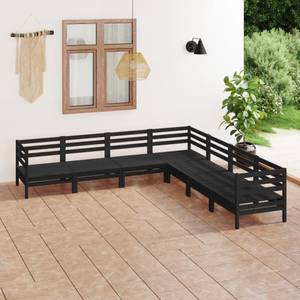 Garten-Lounge-Set Schwarz - Massivholz - Holzart/Dekor - 64 x 63 x 64 cm