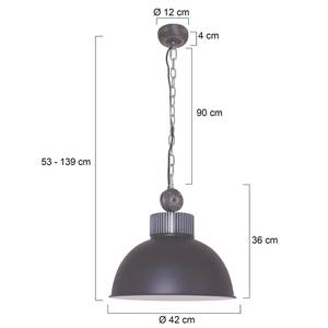 Suspension Dinko Fer / Aluminium - 1 ampoule - Noir