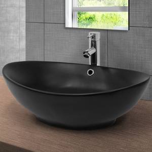 Waschbecken LENDINARA Schwarz - Keramik - Metall - 38 x 19 x 59 cm