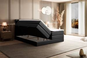 Boxspringbett BERO KING Hochglanz Schwarz - Breite: 140 cm