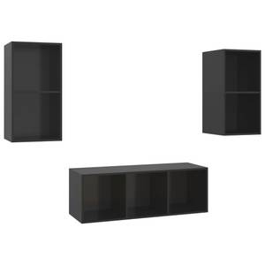 TV-Schrank 3er Set D278 Hochglanz Schwarz