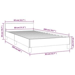 Bettgestell mit Kopfteil 3016044-2 Braun - Grau - Hellgrau - Breite: 83 cm