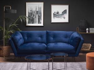 3-Sitzer Sofa LENVIK Schwarz - Blau - Marineblau