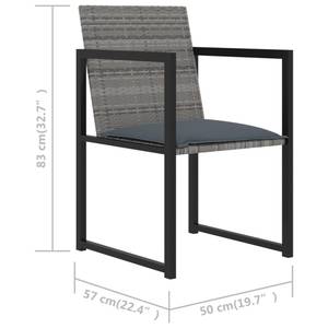 Garten-Essgruppe (5-teilig) 3005133-1 Grau - Kunststoff - Polyrattan - 109 x 72 x 109 cm