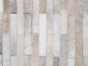 Teppich SINNELI Beige - Braun - Grau - Echtleder - 200 x 140 x 140 cm