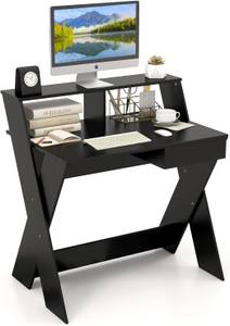 Bureau d'Ordinateur avec Tiroir JV10759 Noir