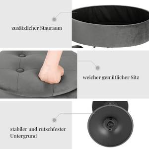 Sitzhocker mit Stauraum Bonnie(2er Set) Dunkelgrau - Grau