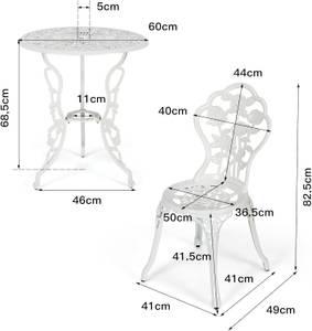 Gartenmöbel AB92817ITDE (3-teilig) Weiß - Metall