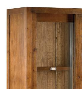 VITRINE AUS HOLZ BRAUN 100 X 40 X 190 Braun - Holz teilmassiv - 100 x 190 x 40 cm