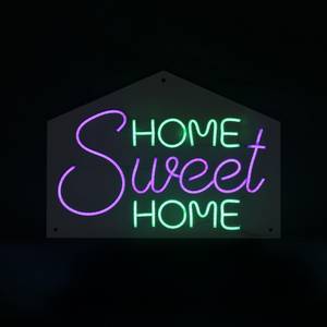 LED-Schilder Home Sweet Home Kunststoff - 50 x 36 x 2 cm