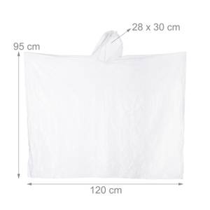 100 x Regenponcho transparent Kunststoff - 120 x 122 x 1 cm