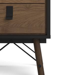 Table de chevet Rye Noir - En partie en bois massif - 43 x 60 x 40 cm