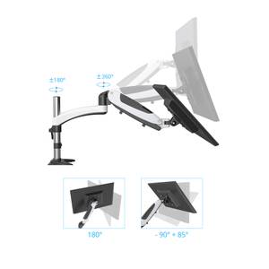 Monitorhalterung VM-MG2 Schwarz - Weiß - Metall - 66 x 34 x 32 cm