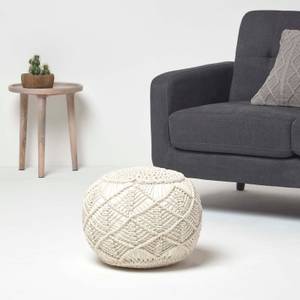 Gehäkelter Pouf Beige - 50 x 40 x 50 cm