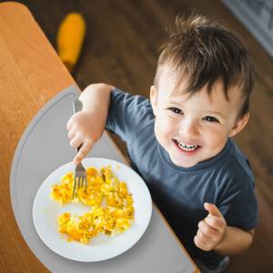 Platzdeckchen Kinder in Halbkreisform Grau