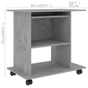 Computertisch Holzwerkstoff - Massivholz - 80 x 75 x 80 cm