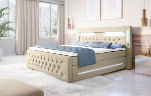 Boxspringbett Moonlight Beige - Breite: 140 cm - H4