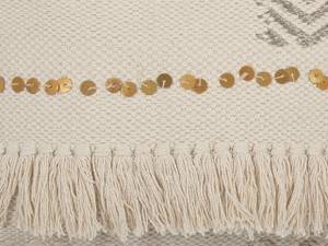 Coussin décoratif VAYALI Beige - Blanc - Fibres naturelles - 45 x 10 x 45 cm