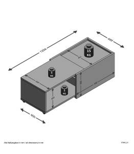 Couchtisch Schwarz - Braun - Holzwerkstoff - 50 x 39 x 75 cm