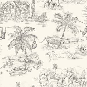 papier peint animaux de la jungle 7133 Beige - Fibres naturelles - Textile - 53 x 1005 x 1005 cm