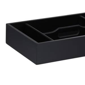 Range-couverts avec poignée Noir - Bambou - Bois manufacturé - 37 x 7 x 23 cm