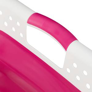 Faltbarer Wäschekorb Pink - Weiß - Kunststoff - 61 x 27 x 46 cm