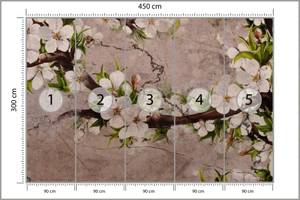 Papier Peint Fleurs de Cerisier Béton 450 x 300 x 300 cm