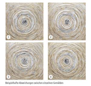 Tableau peint à la main Ruddle Maelstrom Beige - Bois massif - Textile - 80 x 80 x 4 cm