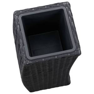 Garten-Hochbeet Schwarz - Kunststoff - Rattan - 28 x 70 x 28 cm