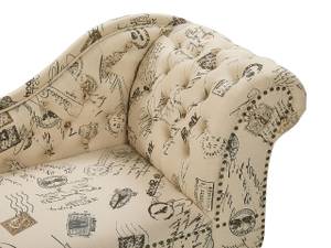 Chaiselongue NIMES Beige - Weiß - Armlehne davorstehend links - Ecke davorstehend rechts - Textil