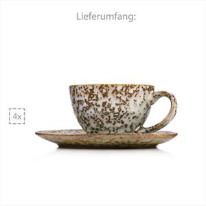 8-tlg. Kaffeetassen Set Athen Stein - 27 x 39 x 20 cm