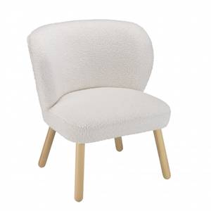 Sessel mit weißem Holzbeine Weiß - Textil - 56 x 71 x 61 cm