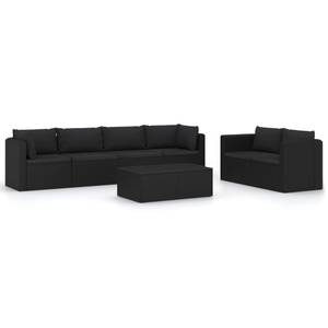 Garten-Sofa-Set (7-teilig) 3009702-3 Schwarz