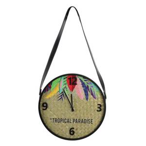 Wanduhr "Tropical Paradise Exotique" 30 Holz teilmassiv - 30 x 59 x 3 cm