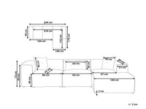 3-Sitzer Sofa DOLVA Schwarz - Grau - Taupe