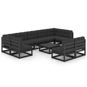 Salon de jardin (lot de 10) 3009756-2 Anthracite - Noir